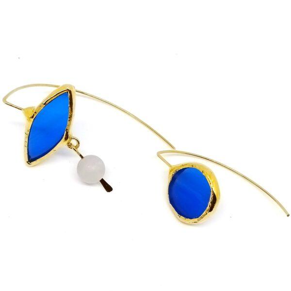 Orecchini irregolari blu LINEA FLOWER